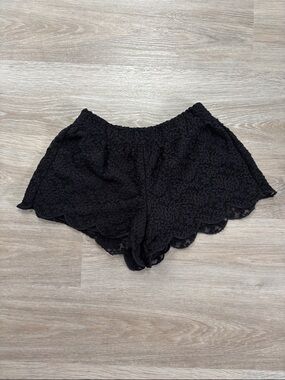 Free People Black Lace High Waist Shorts